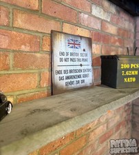 Listing image for Berlin Wall British Sign Man Cave Sign Rusty Cold War GDR Army Military