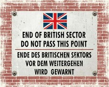 Listing image for END OF BRITISH SECTOR CHECKPOINT CHARLEY COLD WAR METAL PLAQUE TIN WALL SIGN 614