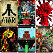 Listing image for COMPUTER GAMES Metal Signs Gaming Man Cave Retro Wall Art Bar Décor Bedroom Gift