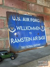 Listing image for Ramstein Air Base Germany Sign Rusty Weathered Military Royal Air Force USAF