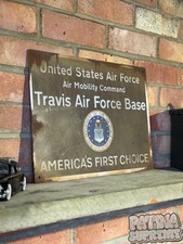 Listing image for USAF Travis Air Force Base Sign Rusty Weathered Worn Military USA American