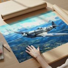 Listing image for Vickers Supermarine Spirfire A3 Prints Posters Aviation Planes Artwork Wall Art