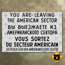 Listing image for Checkpoint Charlie Sign Leaving American Sector 1961 Berlin Wall Cold War 21x14