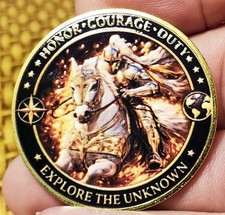 Listing image for SPIRITUAL/MILITARY CHALLENGE COIN "A KNIGHT'S COURAGE"