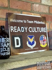 Listing image for USAF Mildenhall RAF Air Force Base Sign Rusty Weathered Worn Military USA