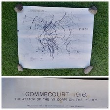 Listing image for GOMMECOURT 1916 WW1 Military Map Print Historical Section Military Branch