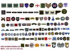Listing image for Army Military Themed Style Embroidered Iron Sew On New Patches Badges Transfers