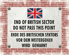 Listing image for END OF BRITISH SECTOR CHECKPOINT CHARLEY COLD WAR METAL PLAQUE TIN WALL SIGN 614