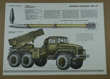 Listing image for Authentic Soviet Russian Weapon Poster GRAD Missile Launcher URAL 375 TRUCK BASE